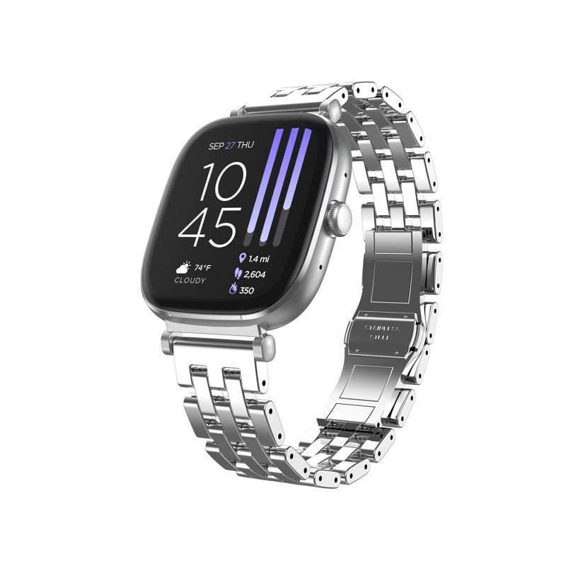 slide 22 of 23, iTouch Belle Silver Case with Silver Metal and Silicon Band Smartwatch Set, 1 ct