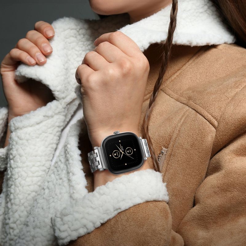 slide 5 of 23, iTouch Belle Silver Case with Silver Metal and Silicon Band Smartwatch Set, 1 ct