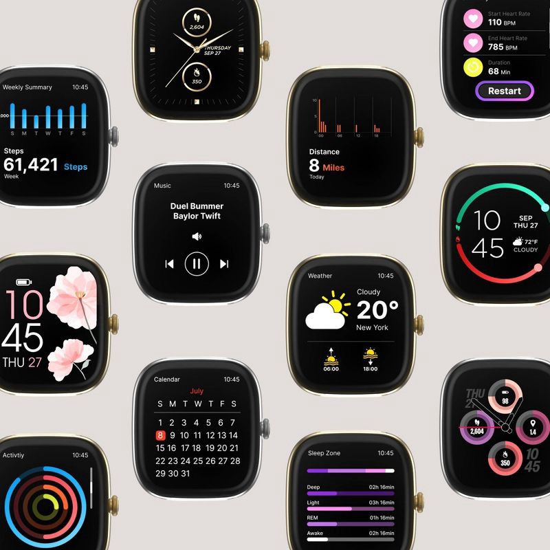 slide 7 of 23, iTouch Belle Silver Case with Silver Metal and Silicon Band Smartwatch Set, 1 ct