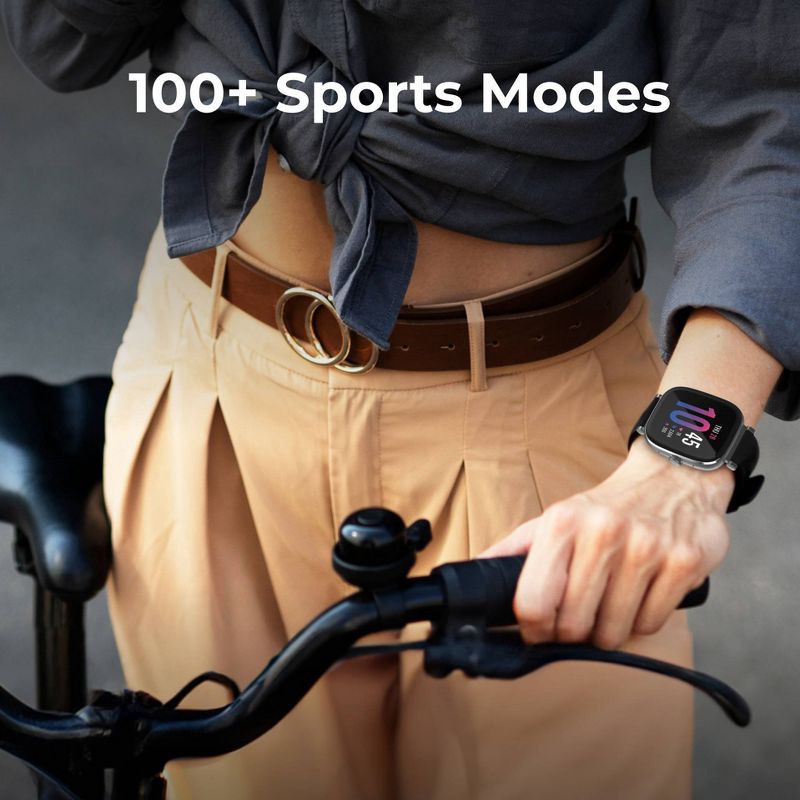 slide 8 of 23, iTouch Belle Silver Case with Silver Metal and Silicon Band Smartwatch Set, 1 ct