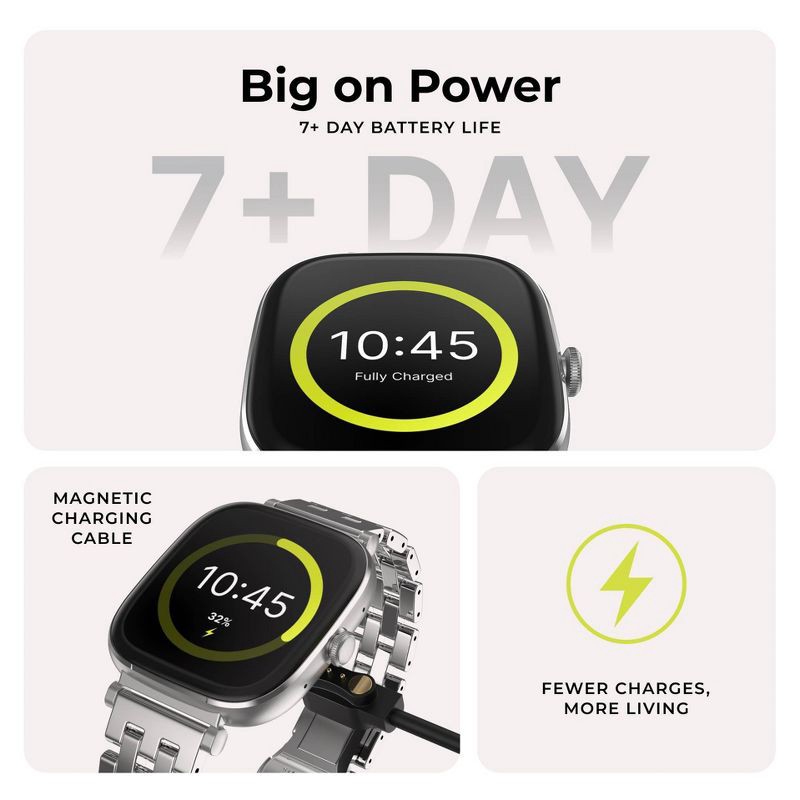 slide 10 of 23, iTouch Belle Silver Case with Silver Metal and Silicon Band Smartwatch Set, 1 ct