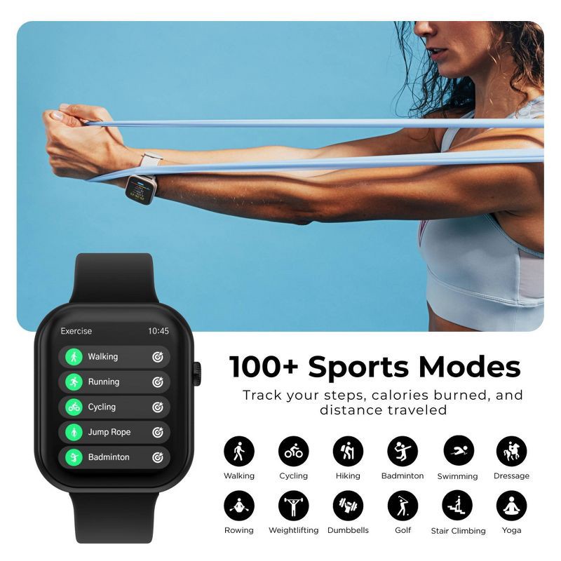 slide 8 of 12, iTouch Air 5 Silver Case with 1 magnetic and 1 nylon strap Smartwatch Set, 1 ct