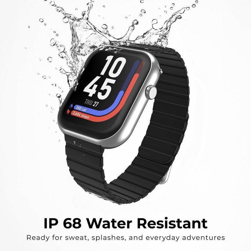 slide 9 of 12, iTouch Air 5 Silver Case with 1 magnetic and 1 nylon strap Smartwatch Set, 1 ct