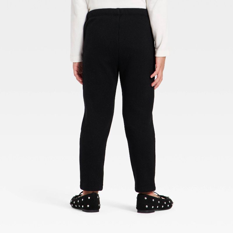 slide 2 of 3, Toddler Girls' Ribbed Leggings - Cat & Jack™ Black 18M, 1 ct
