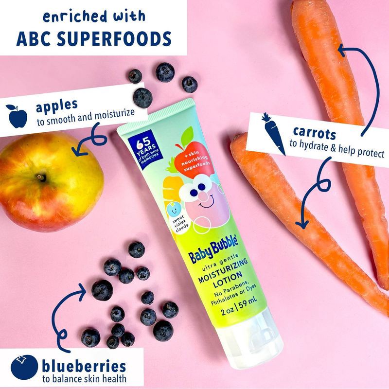 slide 8 of 10, Mr. Bubble Baby Bubble Ultra Gentle Moisturizing Baby Lotion - Sweet Violet Clouds Scent - 2oz, 2 oz