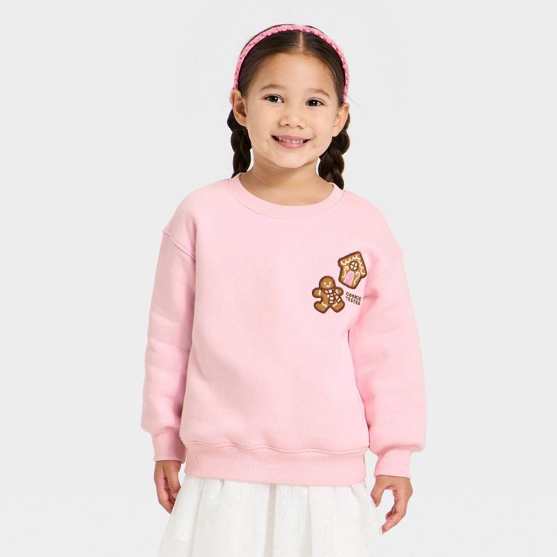 Toddler Girls' Fleece Cookie Tester Sweatshirt - Cat & Jack™ Pink