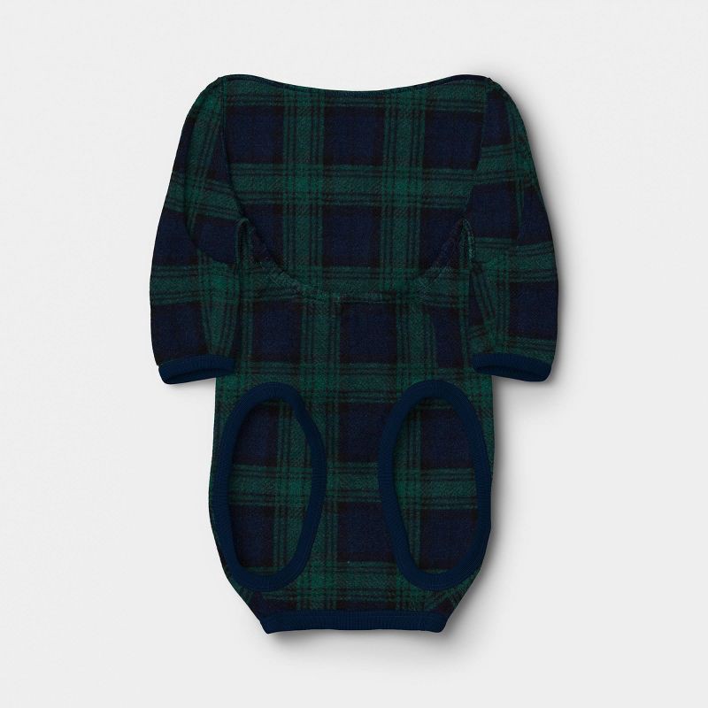 slide 2 of 3, Brushed Fleece Plaid Dog Pajamas - Wondershop™ Black and Green M, 1 ct