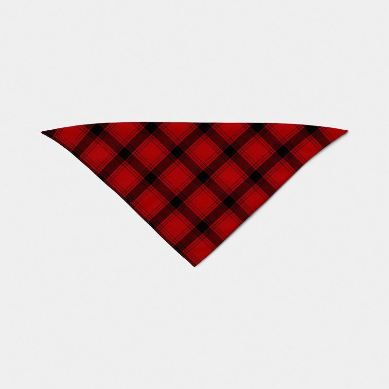 slide 2 of 3, Plaid Dog Bandana - Wondershop™ Red/Black One Size Fits Most, 1 ct