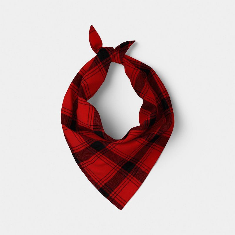 slide 3 of 3, Plaid Dog Bandana - Wondershop™ Red/Black One Size Fits Most, 1 ct