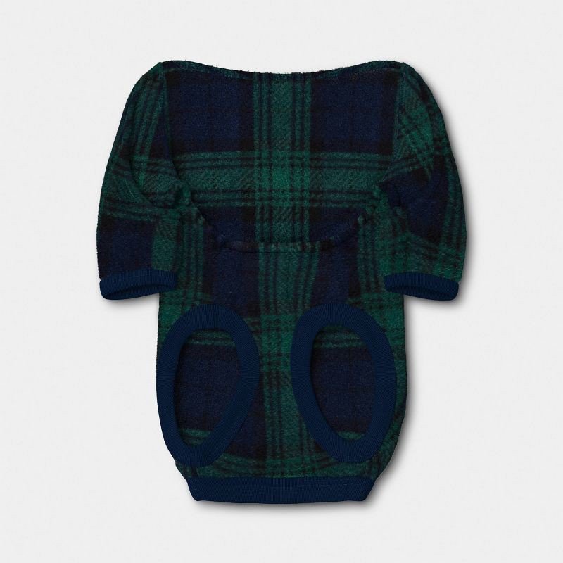 slide 2 of 3, Brushed Fleece Plaid Dog and Cat Pajamas - Wondershop™ Black and Green S, 1 ct