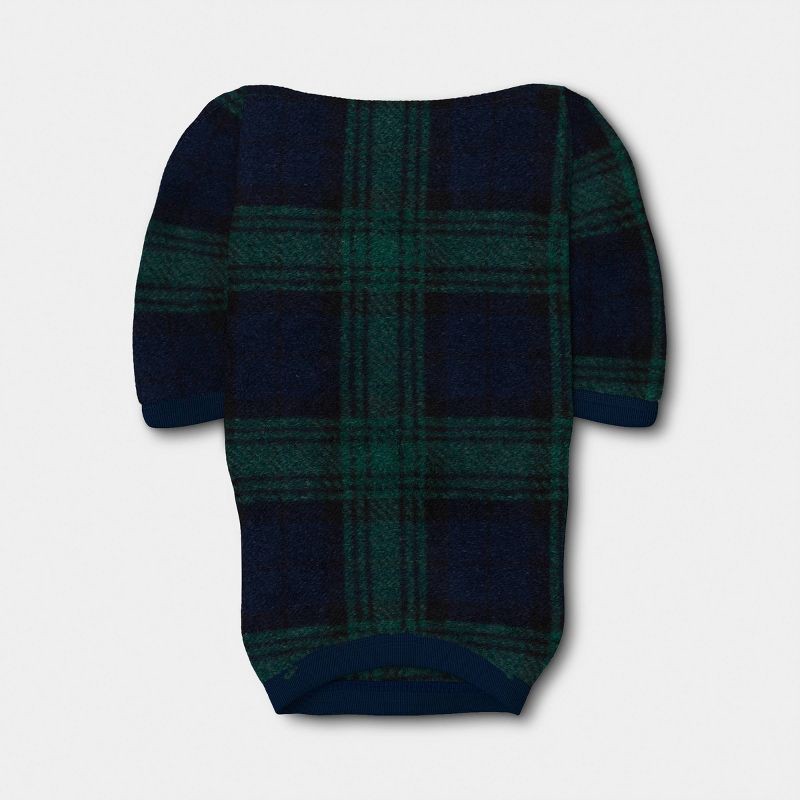 slide 3 of 3, Brushed Fleece Plaid Dog and Cat Pajamas - Wondershop™ Black and Green S, 1 ct