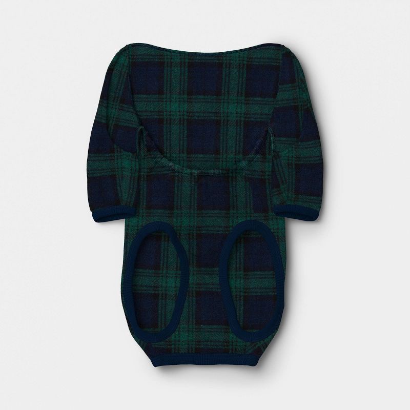 slide 2 of 3, Brushed Fleece Plaid Dog Pajamas - Wondershop™ Black and Green L, 1 ct