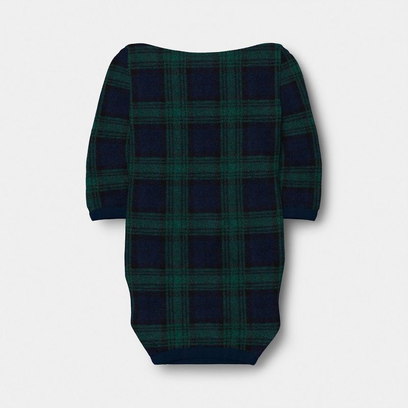 slide 3 of 3, Brushed Fleece Plaid Dog Pajamas - Wondershop™ Black and Green L, 1 ct
