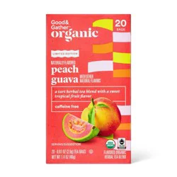 Organic Peach Guava Flavored Herbal Tea Bags - 20ct - Good & Gather™