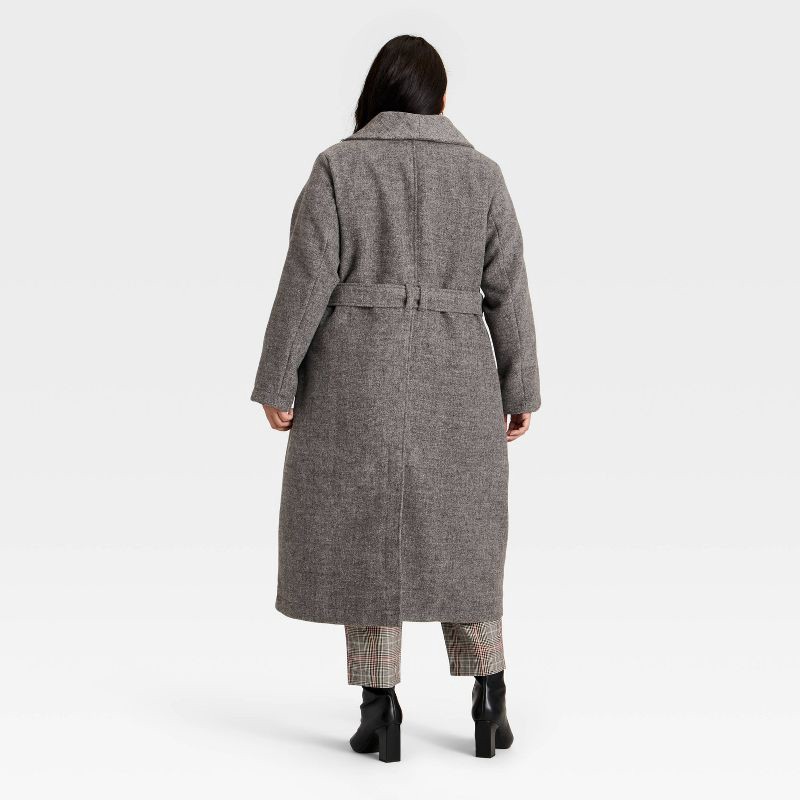 slide 2 of 3, Women's Belted Coat - Ava & Viv™ Dark Gray 2X, 1 ct