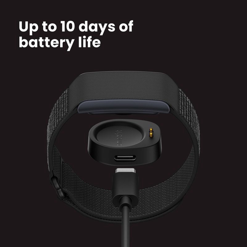 slide 10 of 14, Amazfit Helio Strap Fitness Tracker Wristband, 24/7 Activity and Sleep Tracker with Heart Rate, 10 Days Battery, 27 Sports Modes - Black, 1 ct