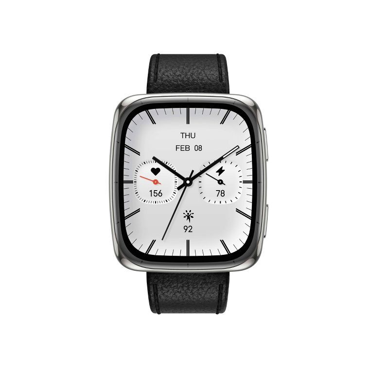 slide 1 of 6, Amazfit Active 2 Square Smartwatch - Black Leather, 1 ct