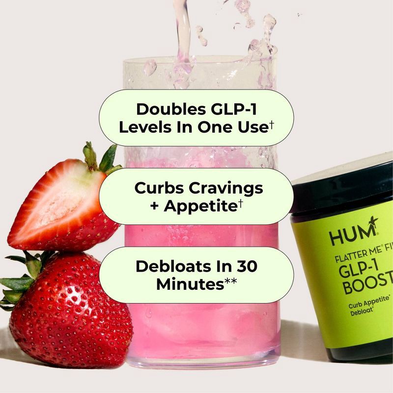 slide 3 of 7, HUM Nutrition Flatter Me Fiber GLP-1 Booster Dietary Supplements - 4oz, 4 oz