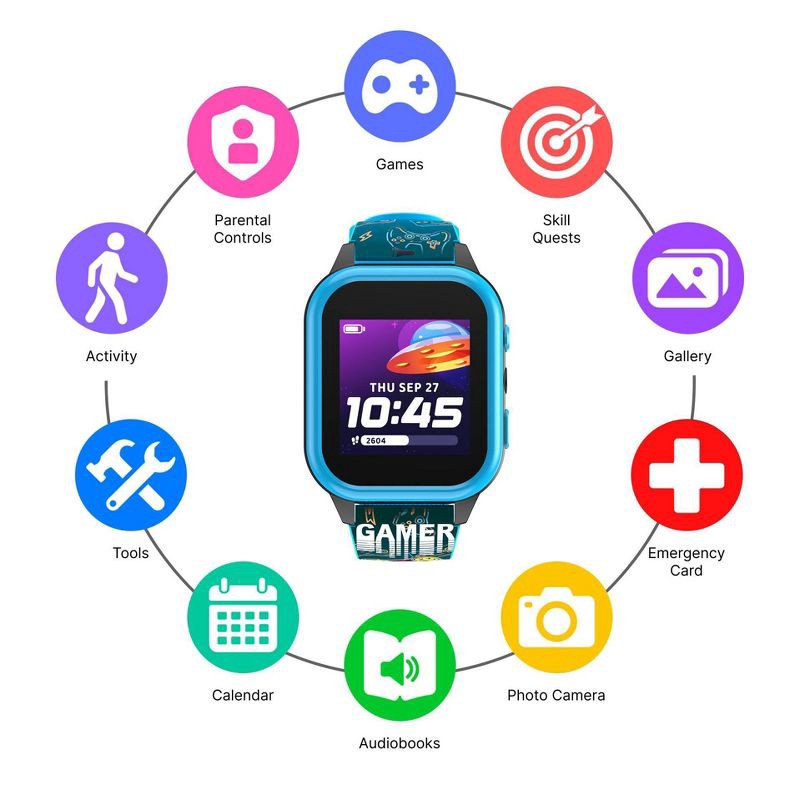 slide 5 of 15, PlayZoom 4 Kids Smartwatch with Camera - Gamer Blue, 1 ct