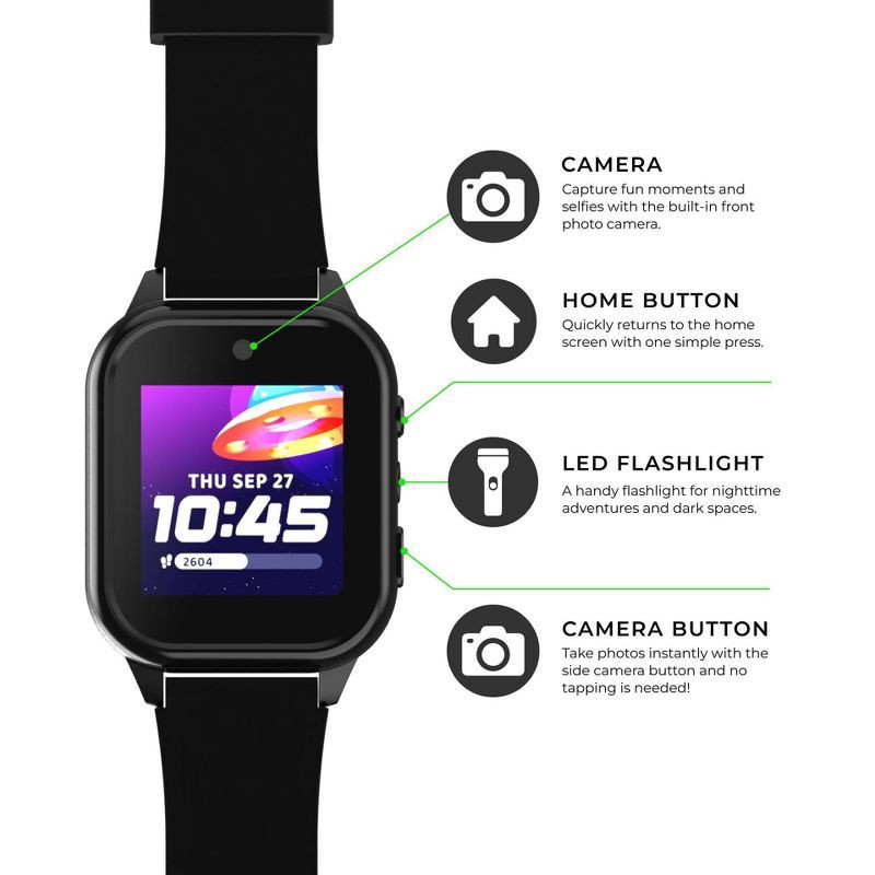 slide 5 of 20, PlayZoom 4 Kids Smartwatch with Camera - Black, 1 ct