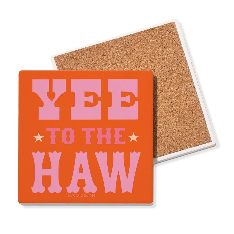 slide 2 of 3, Thirstystone Yee to the Haw Square Coaster, 1 ct