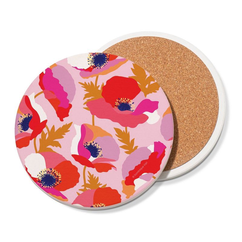 slide 2 of 3, Thirstystone Happy Poppies Round Coaster, 1 ct