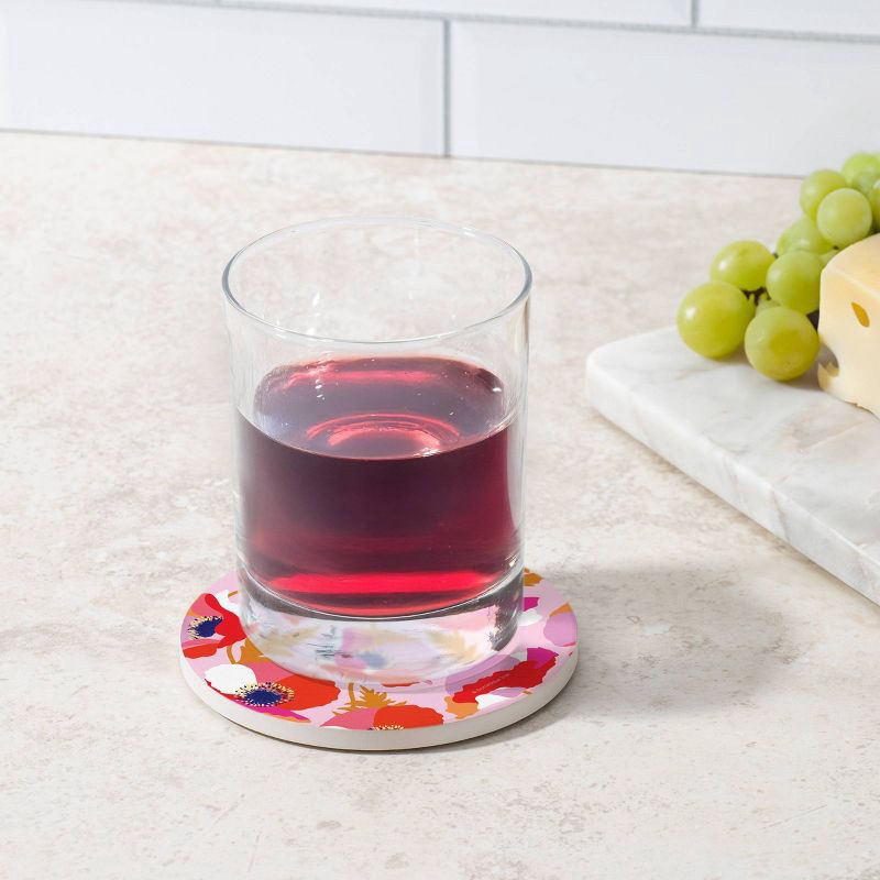 slide 3 of 3, Thirstystone Happy Poppies Round Coaster, 1 ct