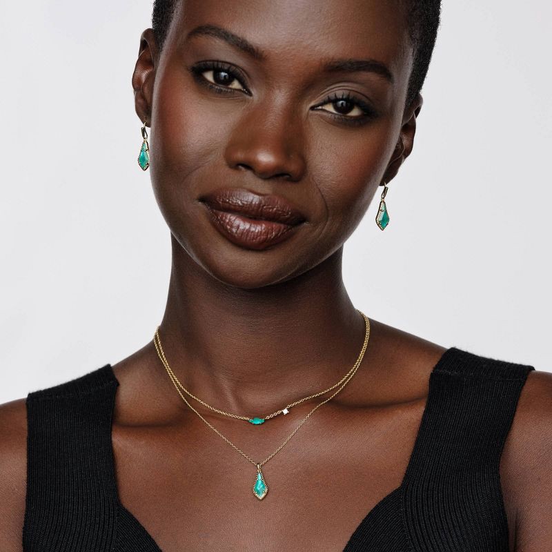 slide 3 of 3, Kendra Scott Jesse Pendant Necklace - Pine Green Illusion, 1 ct