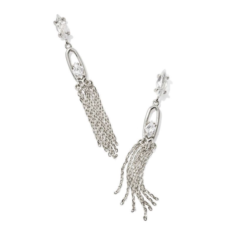 slide 1 of 1, Kendra Scott Meridith Statement Earrings - Silver, 1 ct