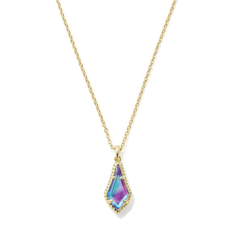 slide 2 of 2, Kendra Scott Jesse Pendant Necklace - Light Blue Dichroic Glass, 1 ct
