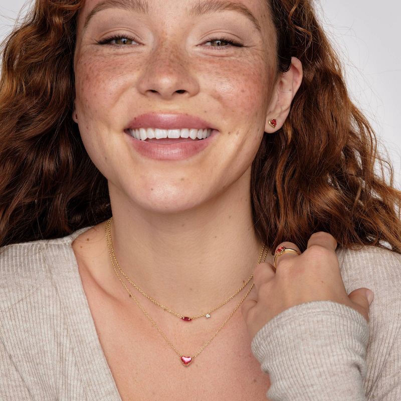 slide 3 of 4, Kendra Scott Anna Pendant Necklace - Rose Dichroic Glass, 1 ct