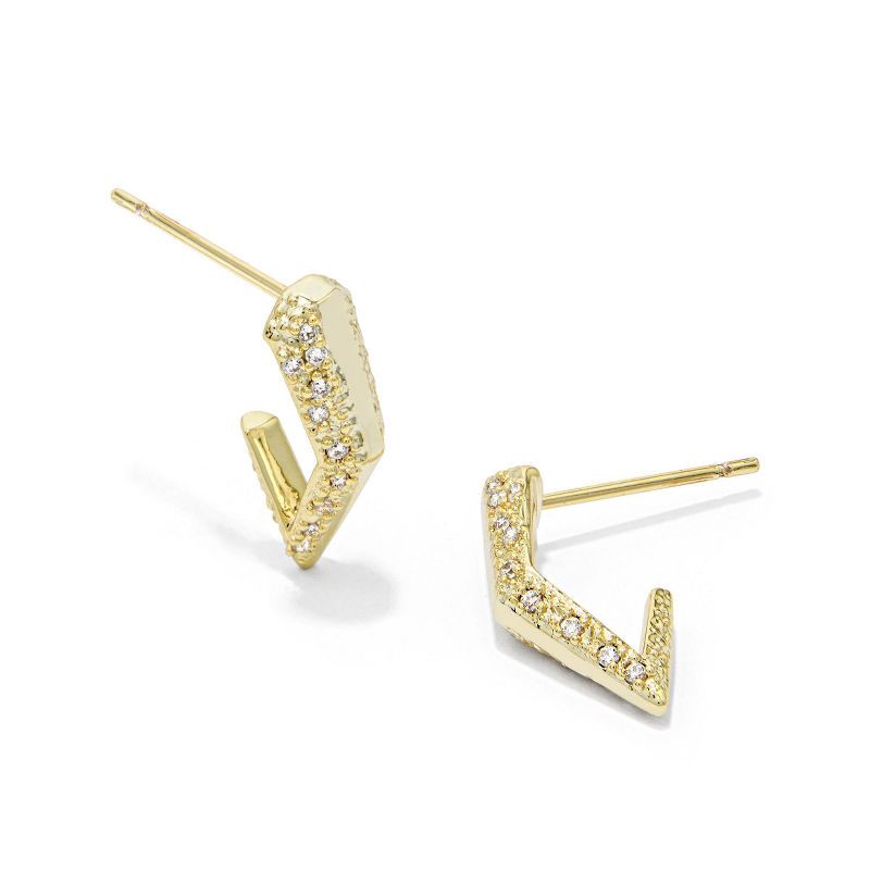 slide 1 of 2, Kendra Scott Meridith Metal Huggie Earrings - Gold, 1 ct