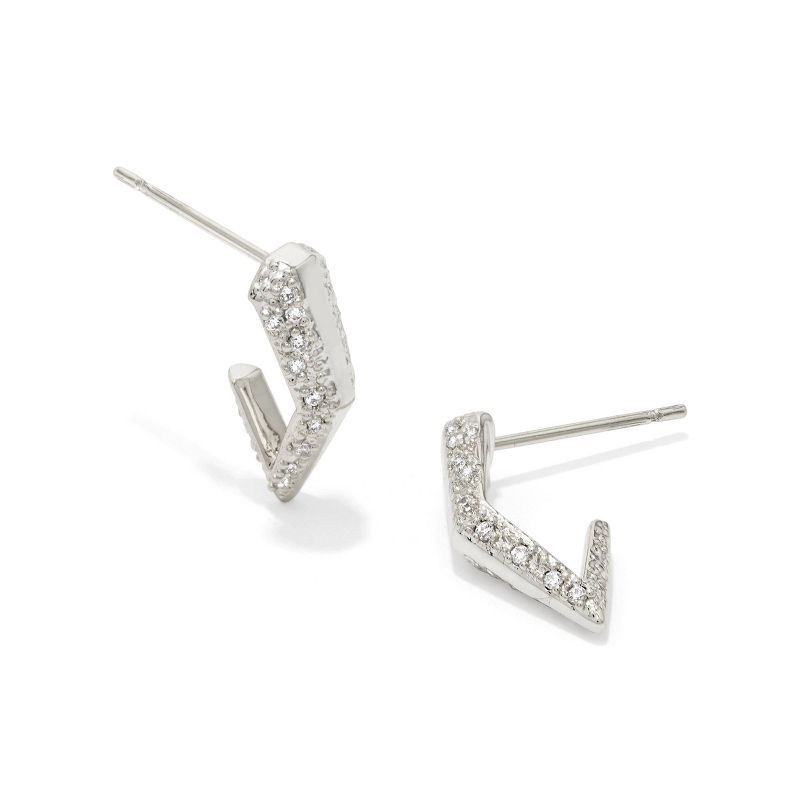 slide 1 of 1, Kendra Scott Meridith Metal Huggie Earrings - Silver, 1 ct