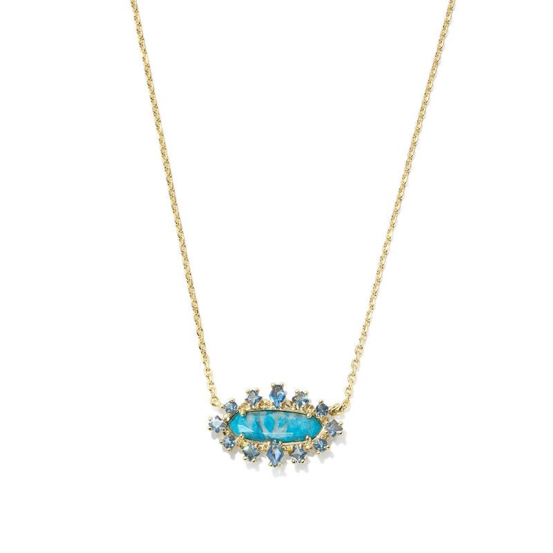 slide 2 of 2, Kendra Scott Eva Crystal Framed Pendant Necklace - Blue Mix, 1 ct