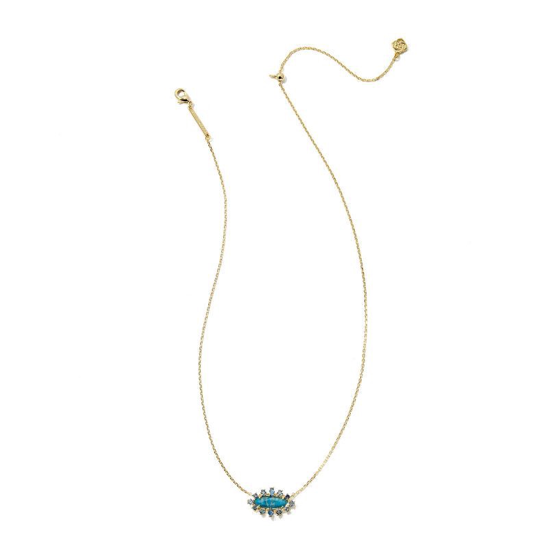 slide 1 of 2, Kendra Scott Eva Crystal Framed Pendant Necklace - Blue Mix, 1 ct