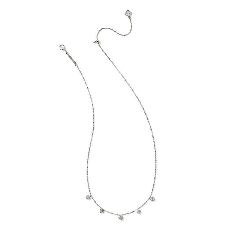 slide 1 of 2, Kendra Scott Anna Pave Strand Necklace - Silver, 1 ct