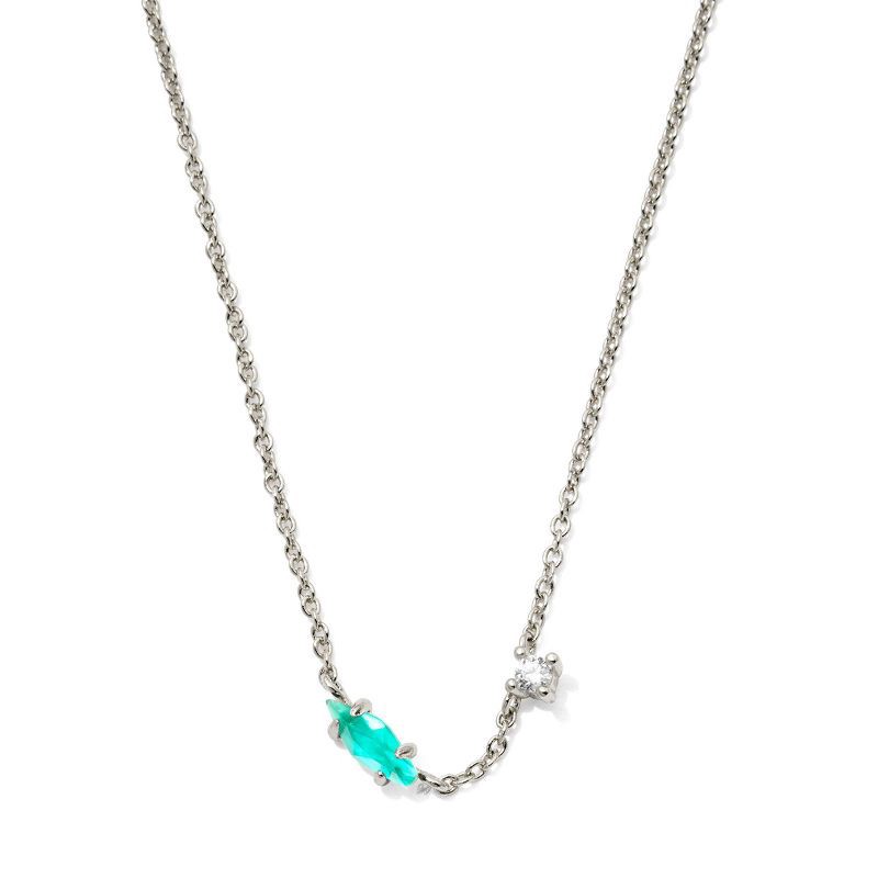 slide 1 of 2, Kendra Scott Meridith Small Pendant Necklace - Silver/Dichroic, 1 ct