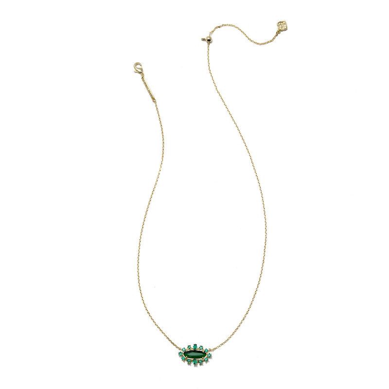 slide 2 of 4, Kendra Scott Eva Crystal Framed Pendant Necklace - Green Mix, 1 ct