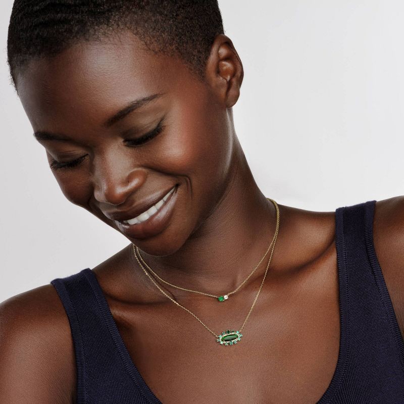 slide 3 of 4, Kendra Scott Eva Crystal Framed Pendant Necklace - Green Mix, 1 ct