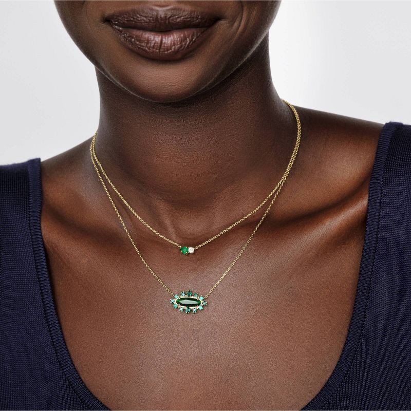 slide 4 of 4, Kendra Scott Eva Crystal Framed Pendant Necklace - Green Mix, 1 ct