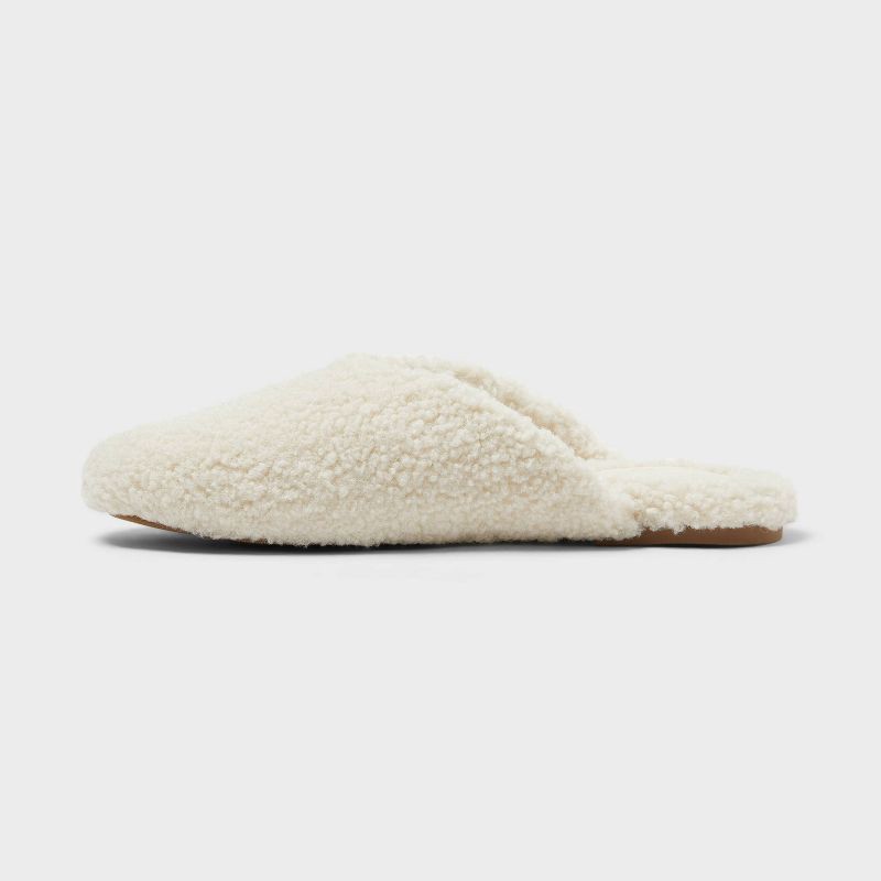 slide 2 of 4, Women's Cozy Alpine Kylar Mule Slippers - Universal Thread™ Off-White 10, 1 ct