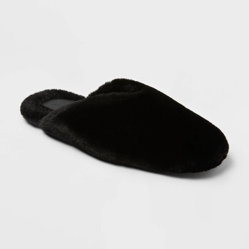 slide 1 of 4, Women's Cozy Alpine Kylar Mule Slippers - Universal Thread™ Black 9, 1 ct
