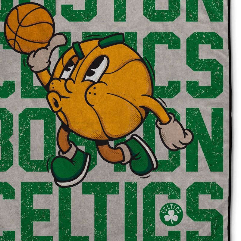 slide 2 of 3, NBA Boston Celtics 60"x80" Cartoon Basketball Ultra Cozy Blanket, 1 ct