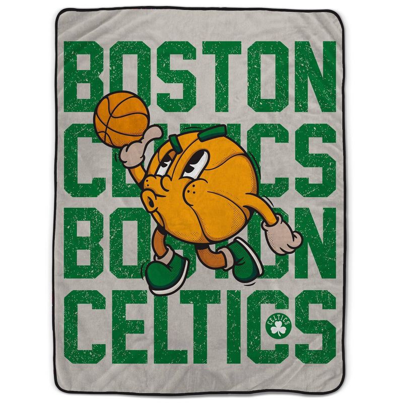 slide 1 of 3, NBA Boston Celtics 60"x80" Cartoon Basketball Ultra Cozy Blanket, 1 ct