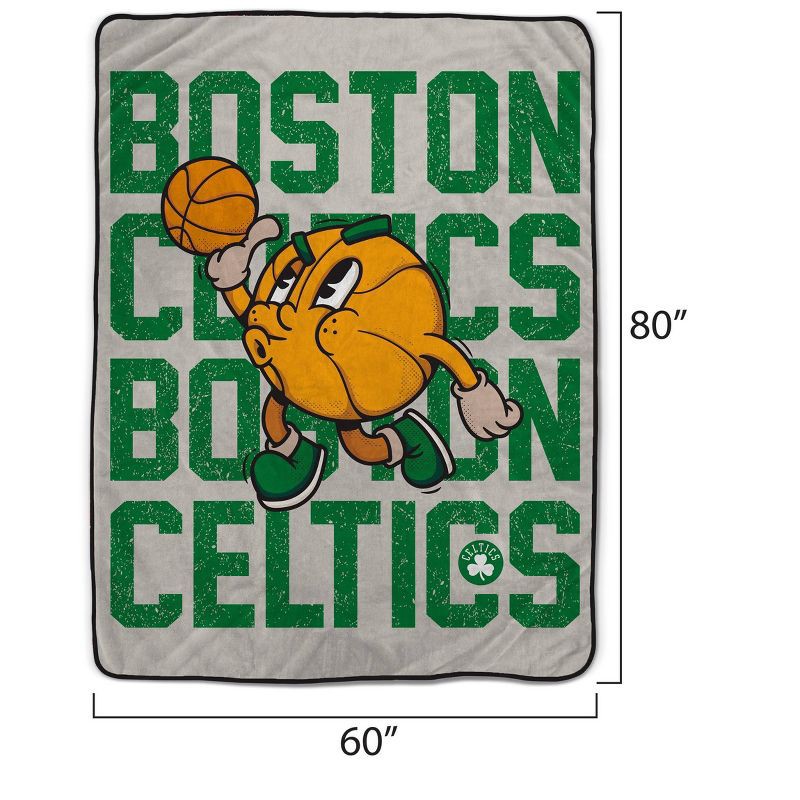 slide 3 of 3, NBA Boston Celtics 60"x80" Cartoon Basketball Ultra Cozy Blanket, 1 ct