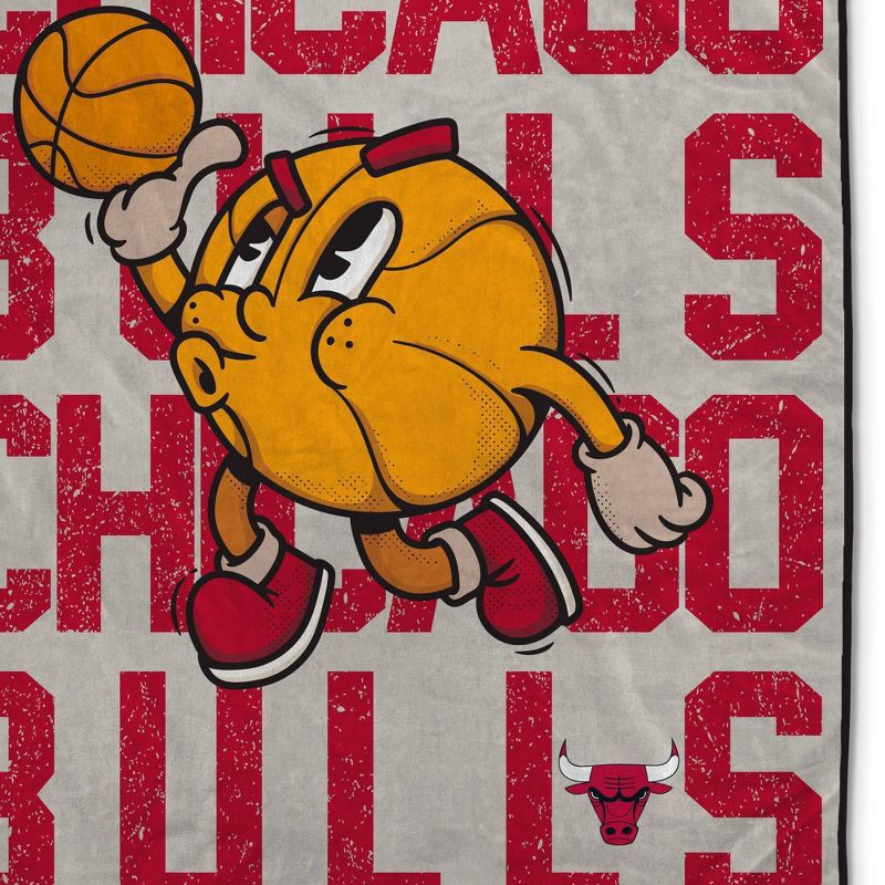 slide 2 of 3, NBA Chicago Bulls 60"x80" Cartoon Basketball Ultra Cozy Blanket, 1 ct