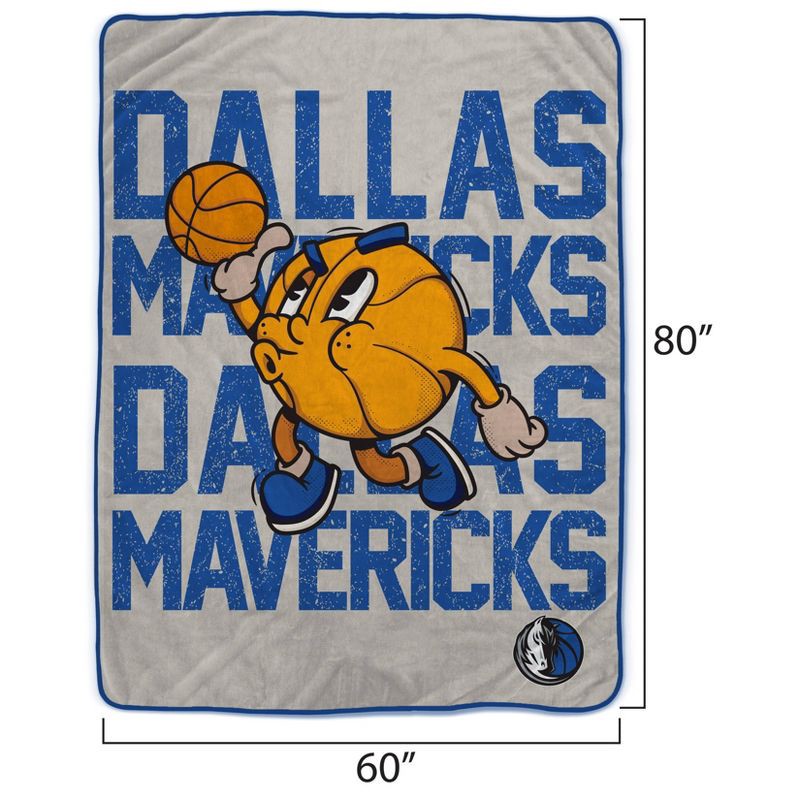 slide 3 of 3, NBA Dallas Mavericks 60"x80" Cartoon Basketball Ultra Cozy Blanket, 1 ct