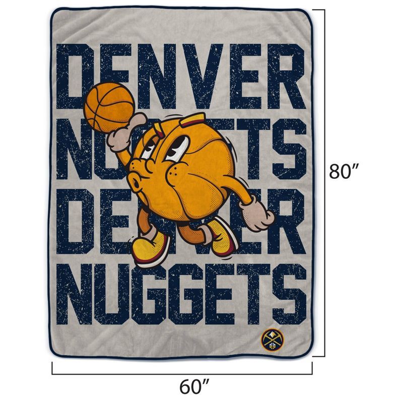 slide 3 of 3, NBA Denver Nuggets 60"x80" Cartoon Basketball Ultra Cozy Blanket, 1 ct