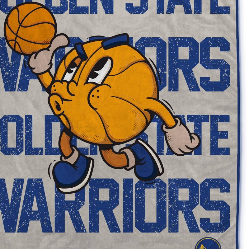 slide 2 of 3, NBA Golden State Warriors 60"x80" Cartoon Basketball Ultra Cozy Blanket, 1 ct