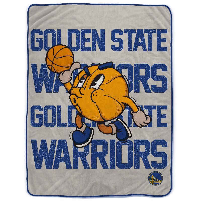 slide 1 of 3, NBA Golden State Warriors 60"x80" Cartoon Basketball Ultra Cozy Blanket, 1 ct